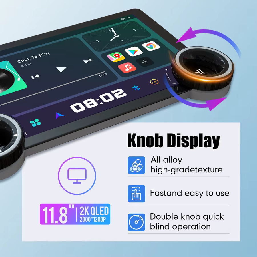 KUNFINE Diamant 2K Android Autoradio mit 10,1 Zoll Bildschirm, 2Din Multimedia Player mit CarPlay, Android Auto und GPS, Schwarz - Bild 3