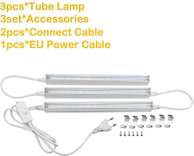 MALITAI T5 LED Pflanzenwachstumslampe Full Spectrum im 3er-Set mit Rot, Blau und Weiß für Zelt, Gemüse und Blumen - Bild 1