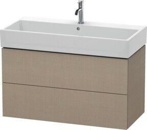 Duravit Waschtischunterschrank L-Cube wandhängend mit 2 Schubladen, Farbe Leinen, B/T: 98,4 x 45,9 cm - Bild 1