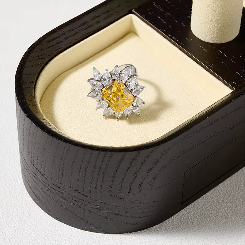 Oirlv Uhrenständer aus Walnussholz als Schmuck-Organizer für Halsketten, Armbänder und Ringe in Schwarz oder Braun - Bild 3