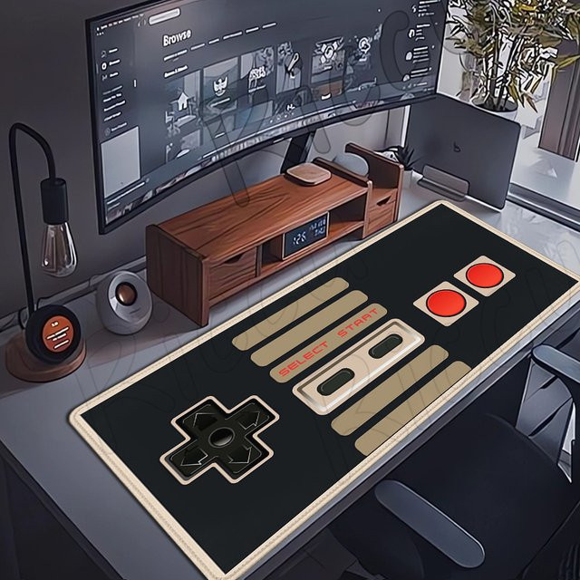 Riccu Retro Game Controller Mauspad XXL Schreibtischunterlage mit Anti-Rutsch-Gummi für Gamer und Büro - Bild 1