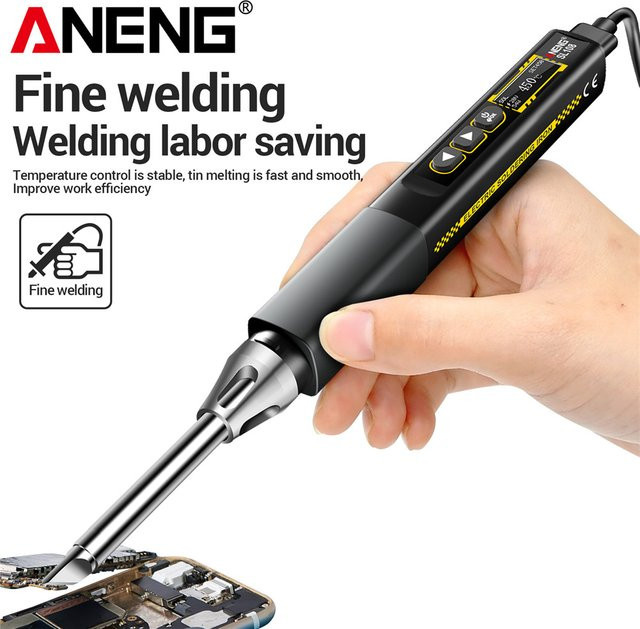 ANENG SL108 Digitales Elektrisches Lötkolben-Set 96W in Silber mit einstellbarer Temperatur 100-450°C - Bild 1