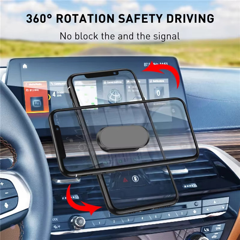 Universeller magnetischer Autotelefonhalter für das Armaturenbrett in Schwarz zur Nutzung mit Xiaomi, iPhone und Samsung sowie für GPS-Navigation - Bild 2