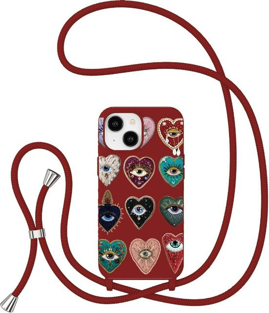 Love Eyes stoßfeste Handyhülle mit Displayschutzfolie für iPhone Modelle (iPhone 17 16 15 14 Pro 13 12 Mini XR 8 7 Plus SE) - Bild 1