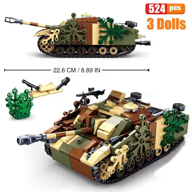 Monkey Man WW2 0858 Gepanzerter Kampfpanzer Modellbausteine Set aus 524 Teilen in Mehrfarbig - Bild 5