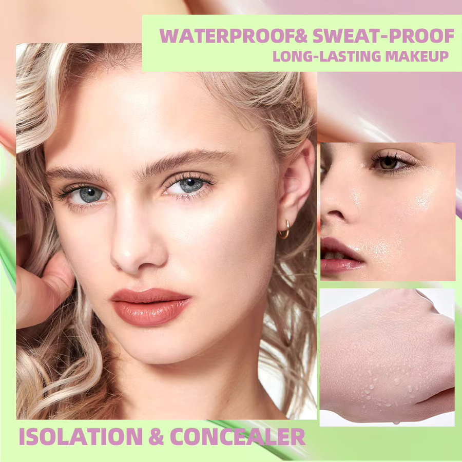 QIBEST Gesichts-Make-up-Grundierung, dreifarbige Creme, natürlich - Bild 2