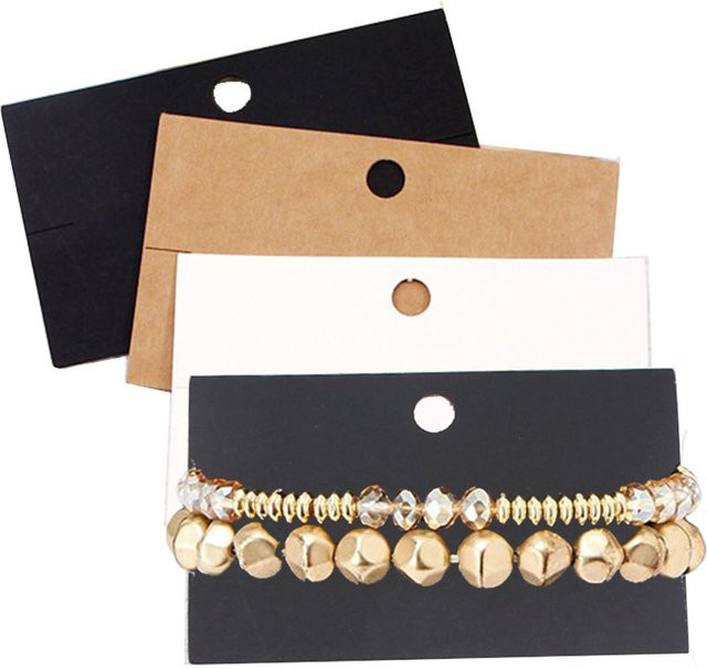 50 Stück Schmuck Display Karten aus Papier für Armbänder und Halsketten, B: 6 cm, H: 10 cm - Bild 1