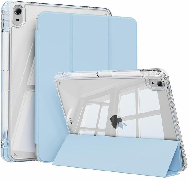 Magnetisches Flip Smart Cover für Samsung Galaxy Tab A11+ Plus 11 Zoll und A9+ Plus mit Stifthalter, transparente Hülle in Blau - Bild 1