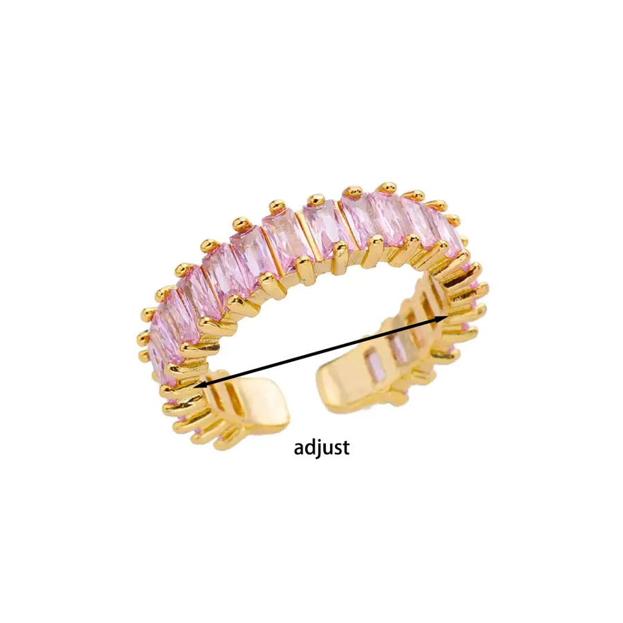 BAUTOBVC Ring, Edelstahl, Gold, rosa Zirkonia, Damen - Bild 2