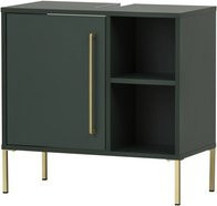 Waschbeckenunterschrank Kent von SCHILDMEYER in Grün mit Soft-Close-Türen und internen Regalen, B/H/T: 65,3 x 63,3 x 33,1 cm - Bild 1