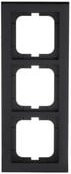 Busch-Jaeger 3-fach Rahmen 1723-281 Schwarz Glänzend Schraubenlos B: 9,1 cm, H: 23,3 cm, T: 1,1 cm - Bild 1