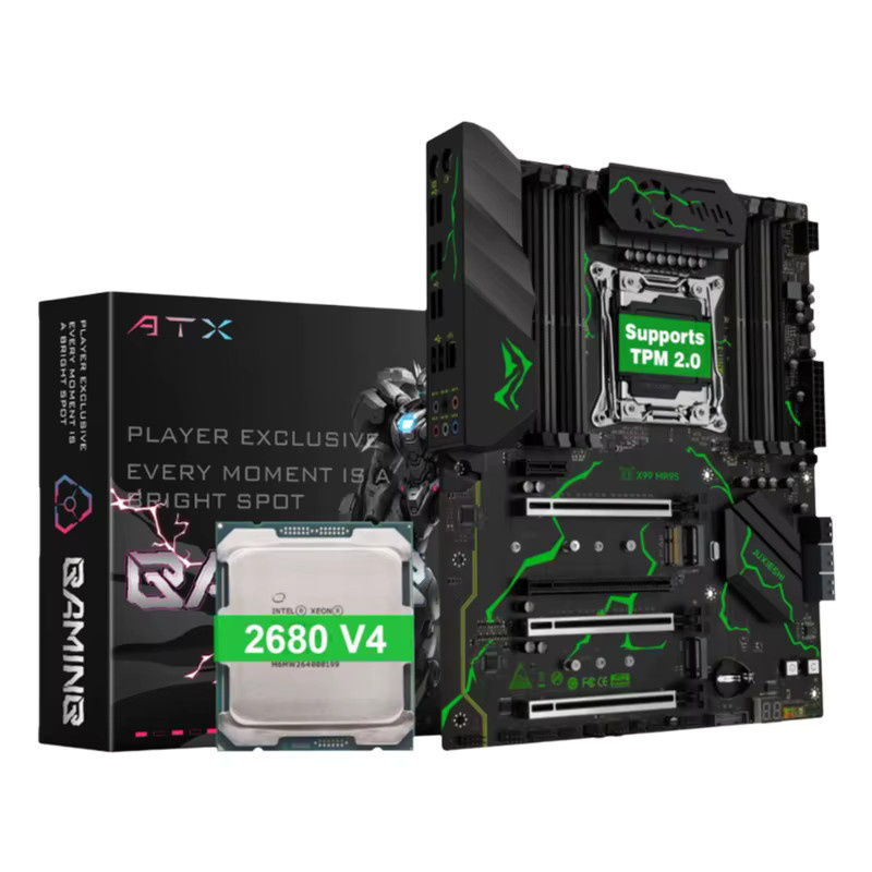 MACHINIST X99 MR9S Motherboard Kit mit Xeon E5 2680 V4 CPU, DDR4, NVME M.2, SATA und WIFI, Schwarz - Bild 4