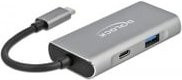 Delock USB-Hub mit 4 Ports USB 3.2 Gen 2 (3 x USB-A und 1 x USB-C) in Schwarz und Grau - Bild 1