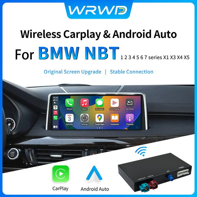 WRWD Kabelloses CarPlay und Android Auto Interface für BMW NBT/CIC Systeme sowie MINI, Schwarz - Bild 1
