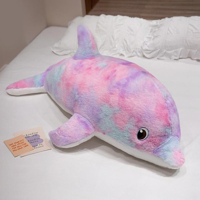 GDzaccly Delphin-Plüschtier buntes Meerestier Plüschtier - Bild 1