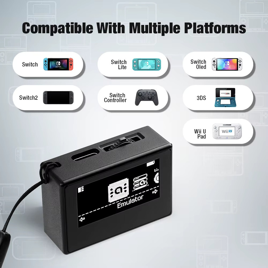 EPICJOY Smart NFC Pixl.js Emulator Bluetooth-kompatibles Gaming-Zubehör für Switch, Switch2, NS, Wii U und 3DS OLED in Schwarz oder Weiß - Bild 2