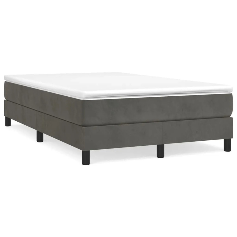vidaXL Boxspringbett mit Matratze Dunkelgrau Samt B/T/H: 120 x 200 x 25 cm - Bild 2