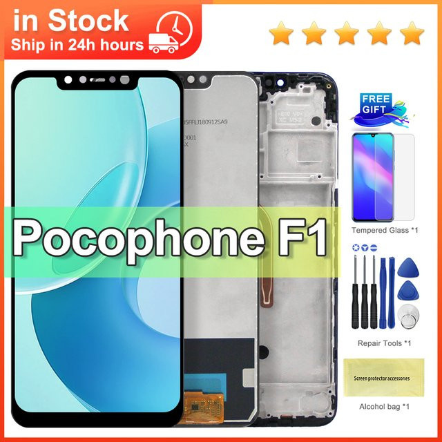 Xiaomi Poco F1 LCD Display mit Touch Screen Digitizer Montage in Schwarz, 6.18 Zoll - Bild 1