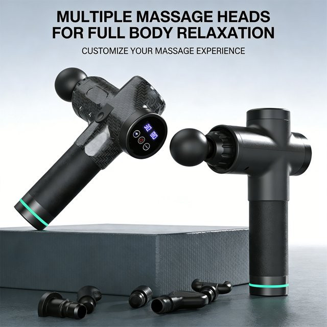 Elektrische Schlagmassagepistole für Körper, 30 Stufen, Schwarz - Bild 1