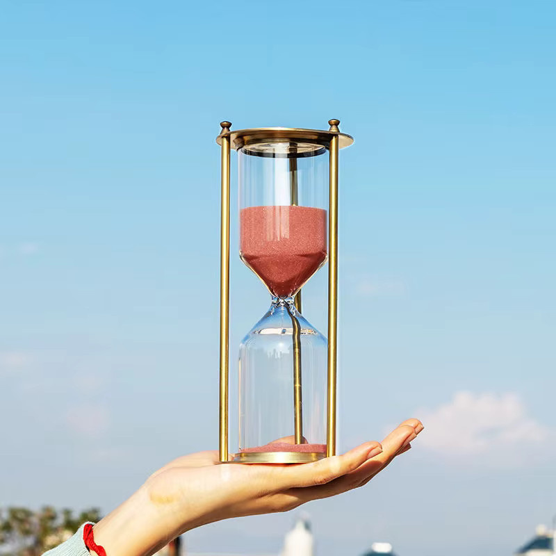 ZHOUZHI Sanduhr im Nordic Stil aus Zink-Legierung und Glas, Farbe: Silber/Weißer Sand - Bild 3