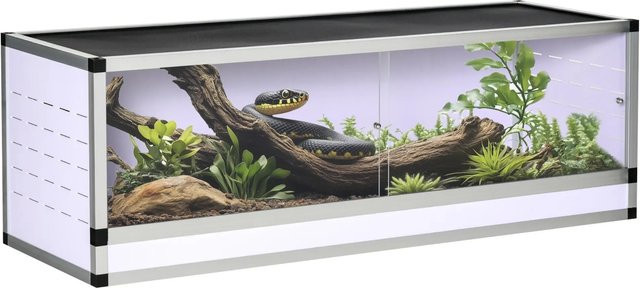 PawHut Terrarium für Reptilien in Silber mit B/H/L: 40 x 120 x 40 cm - Bild 1