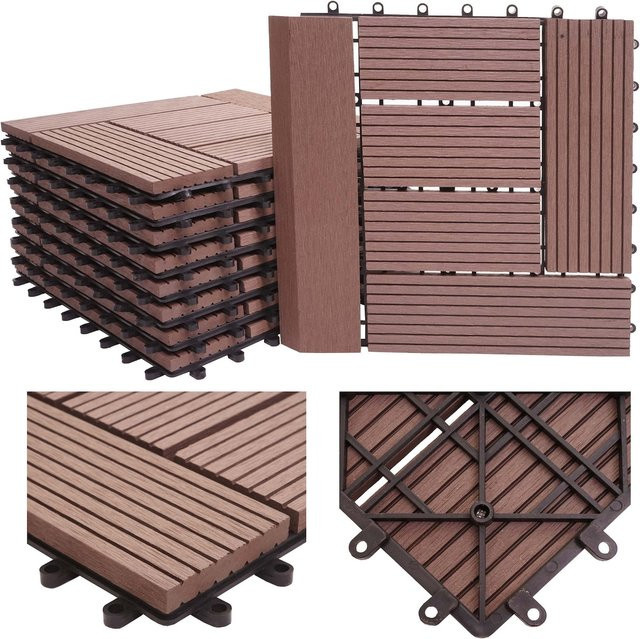 MCW WPC Bodenfliese Sarthe mit Abschluss in Holzoptik, Farbe: Brown, 11 Stück, B/T: 30 x 30 cm - Bild 3