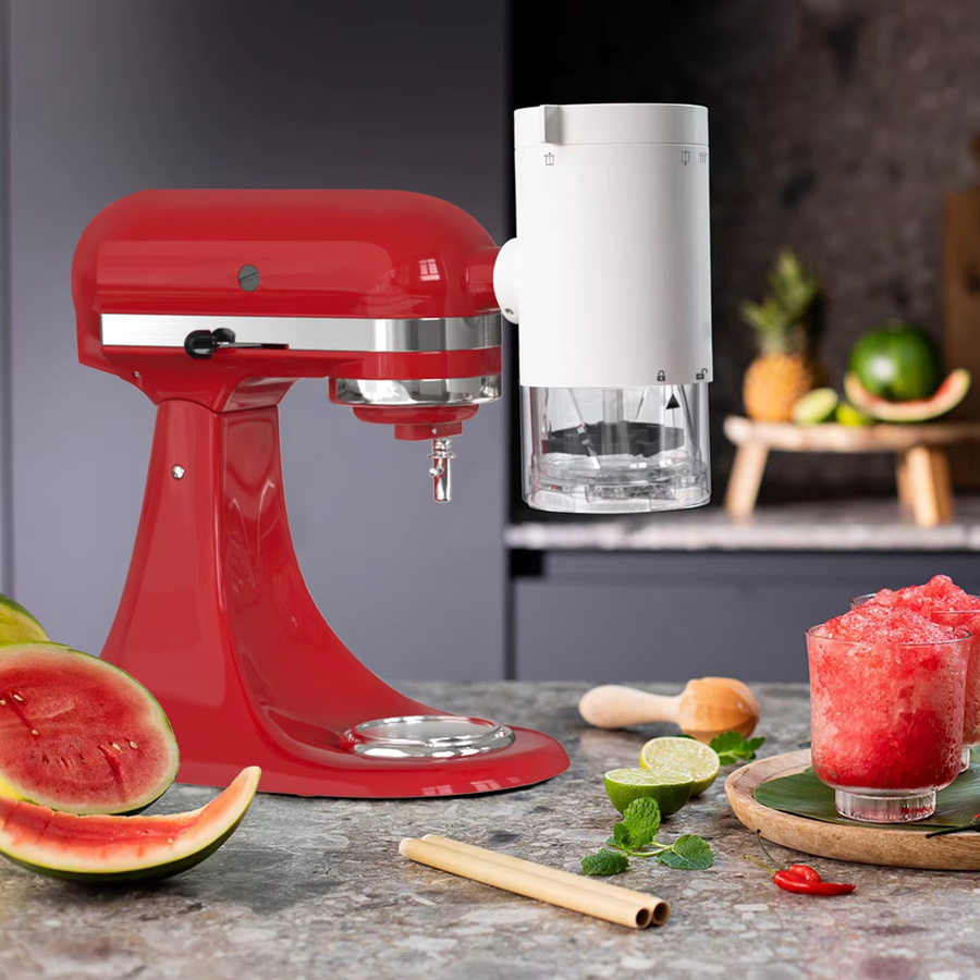 KitchenAid Eisrasierer-Aufsatz in Weiß mit 8 Eisformen und groben sowie feinen Klingen - Bild 4