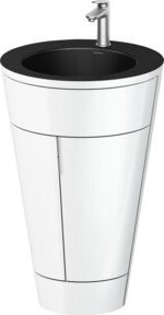 Duravit Waschtischunterschrank Starck 1 Set c-bonded in Schwarz mit Innenbeleuchtung, B/H/T: 56 x 86,4 x 60,5 cm - Bild 1