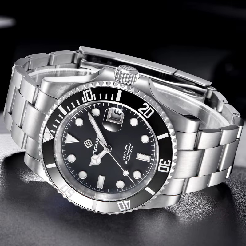 Lige Armbanduhr Automatik, Edelstahl, Schwarz, Herren - Bild 2
