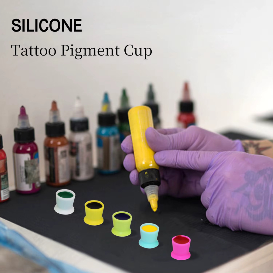 JUN.M Einweg-Tattoo-Tintenbecher aus Silikon, 300 Stück - Bild 2