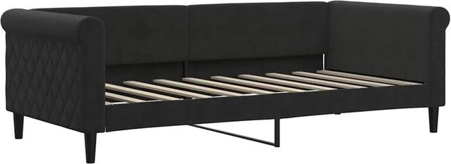 vidaXL Tagesbett in Schwarz aus Samt mit Schlaffunktion und Armlehnen, B/T/H: 90 x 190 cm - Bild 1