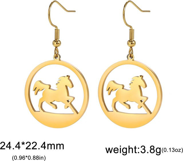 Ohrringe Edelstahl, Gold, Zirkonia, Damen - Bild 1