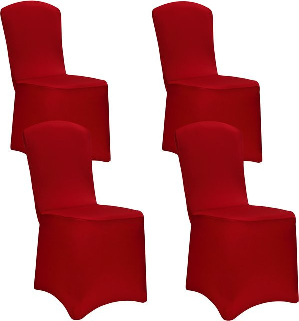 4er-Set Stuhlhusse für Esszimmerstühle von DETEX in Bordeaux Rot aus Stretch-Material mit OEKO-TEX Standard 100 - Bild 1