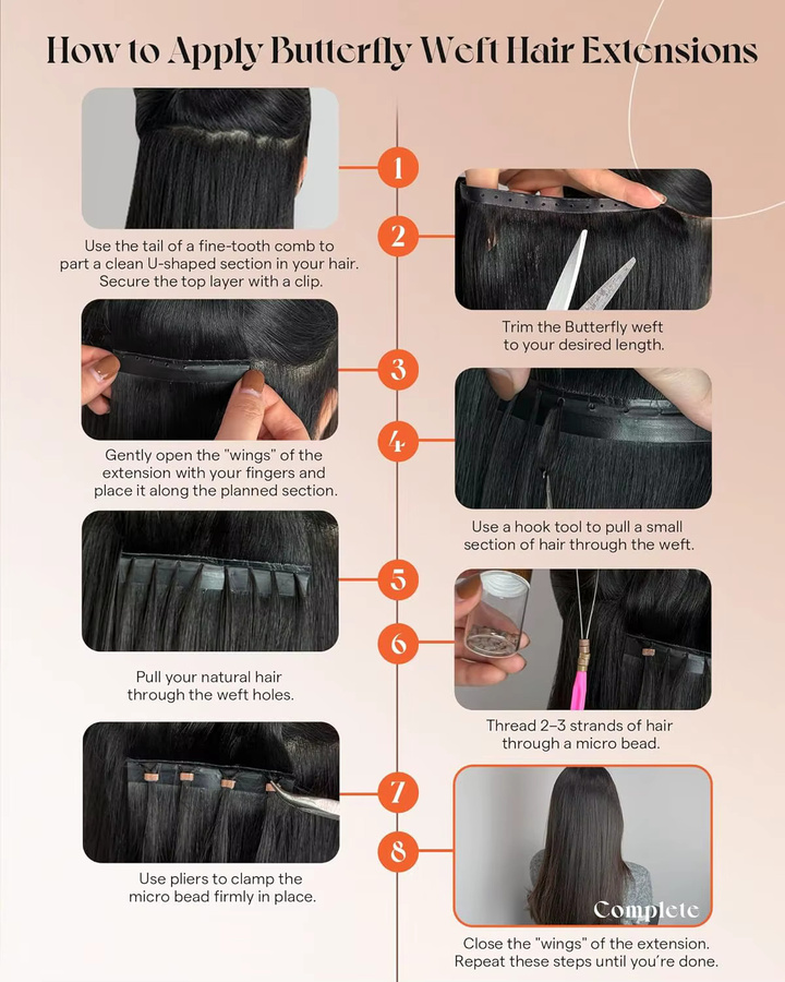 VeSunny Haarverlängerungen Balayage Genius, Echthaar, gerade, Mikroperlen - Bild 5