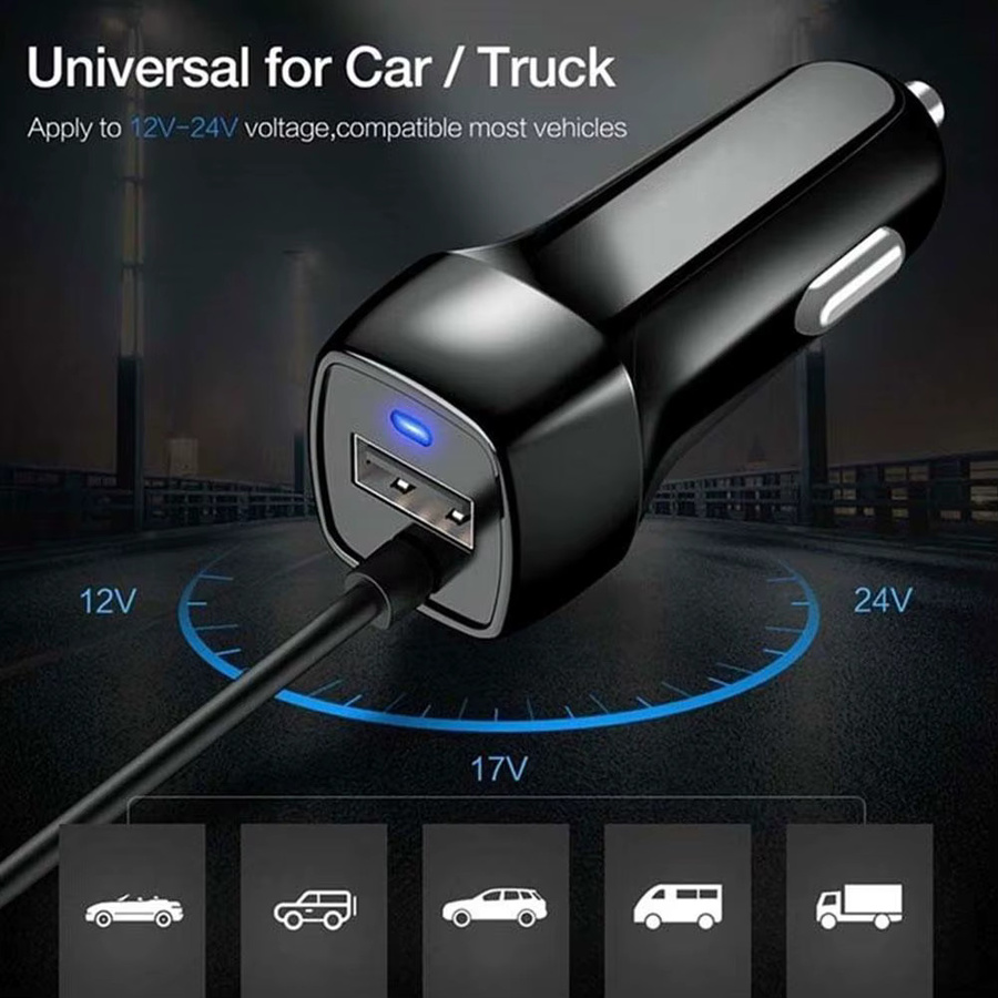 USB Quick Charger 3.0 Auto Ladegerät für Micro USB und USB-C in Schwarz - Bild 2