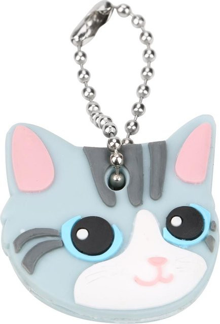 Schlüsselanhänger Wosawe Welpe Mops Katze, PVC, weiß, Unisex - Bild 1