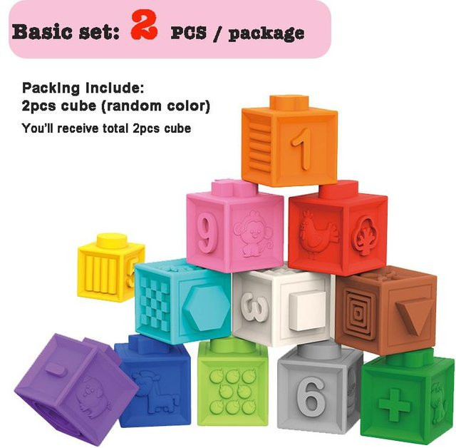 Bai Fen Bai dolls and toys Montessori Baby Bausteine, Fühlspielzeug, Gummi, ab 3 Jahre - Bild 1
