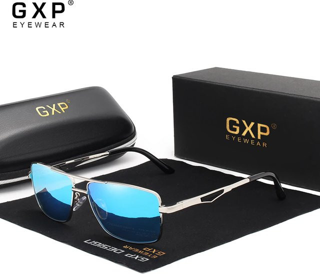 GXP Mode Sonnenbrille, Rechteck, Vollrand, Metall, polarisiert, Herren - Bild 1