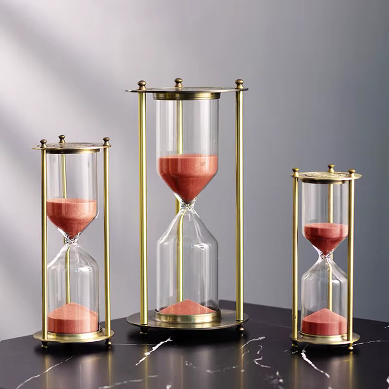 ZHOUZHI Sanduhr im Nordic Stil aus Zink-Legierung und Glas, Farbe: Silber/Weißer Sand - Bild 2