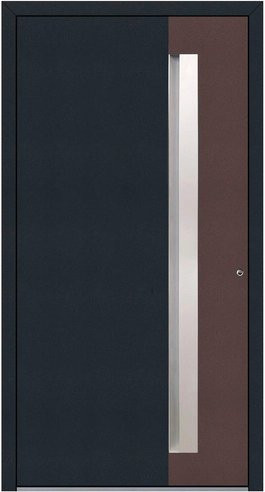 KNOCK Aluminium-Haustür Marte mit Glaseinsatz in Anthrazit und Sepiabraun, Höhe: 210 cm, Breite: 88,5 cm - Bild 1