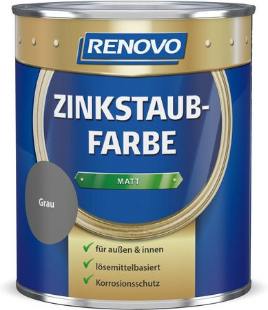 RENOVO Zinkstaubfarbe Grau Matt für Holz 0,75 l - Bild 1