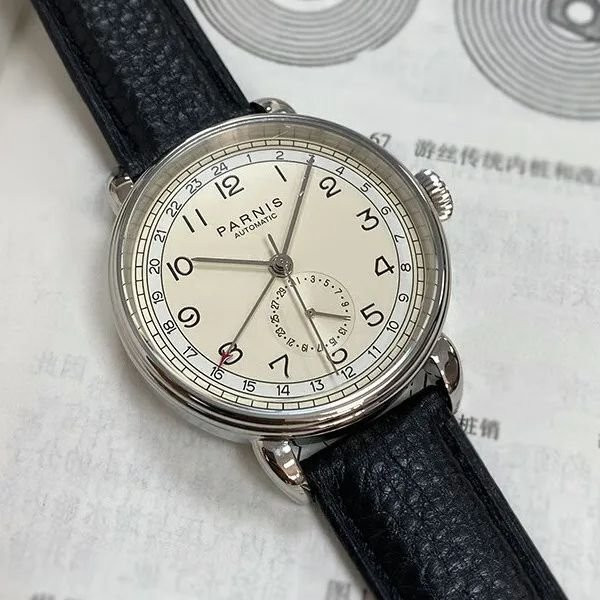 Parnis Armbanduhr Automatik, Edelstahl, Leder, 42 mm, Herren - Bild 1
