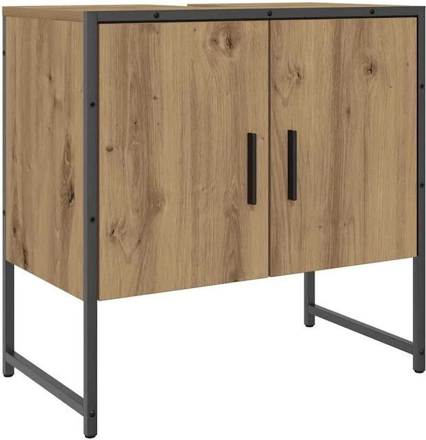vidaXL Waschbeckenunterschrank Artisan Eiche, Braun, B/T/H: 60 x 33 x 60 cm - Bild 1