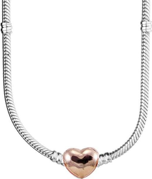 Halskette 925 Sterling Silber, Roségold, Schlangenkette, 45cm, Unisex - Bild 1
