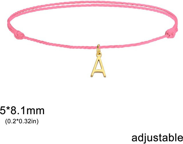Cazador Armband, Edelstahl, Bunte Wachskordel, Initialbuchstaben, Damen - Bild 1