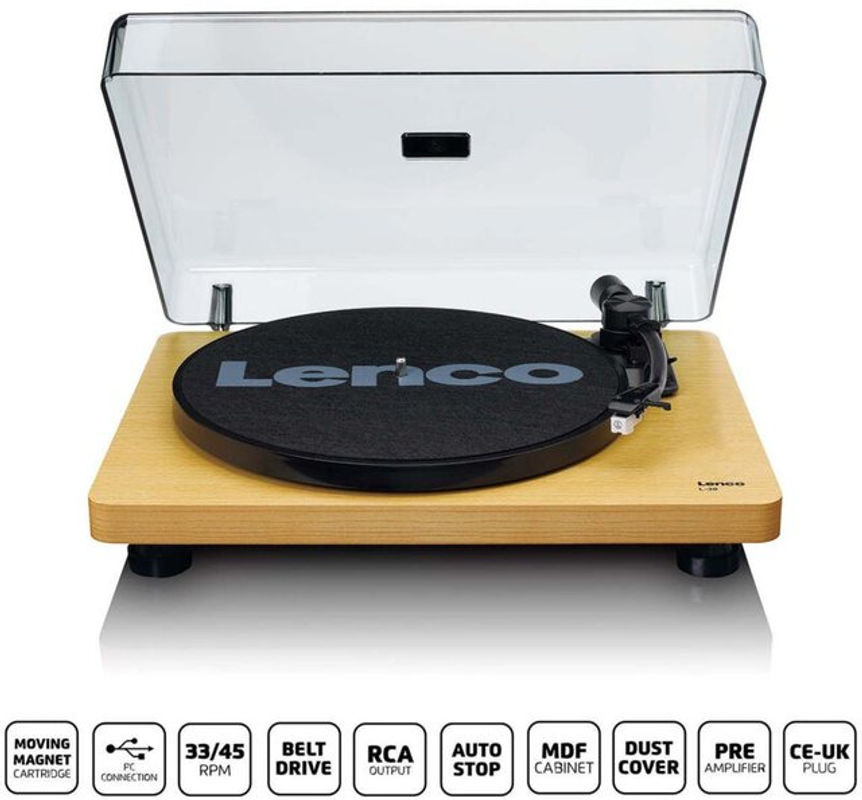 Lenco L-30WD Plattenspieler mit Riemenantrieb und Holzgehäuse in Braun mit USB/PC-Encoding und Auto-Stopp-Funktion - Bild 2
