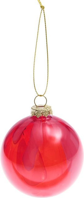 Rico Design Weihnachtsglaskugel Rot marmoriert aus Glas - Bild 1