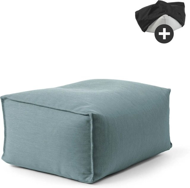 mokebo Outdoor Pouf mit Schutzhülle in Himmelblau als Sitzhocker und Bodenkissen für Garten, Balkon und Terrasse - Bild 1