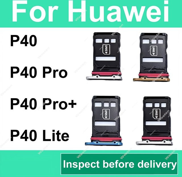 SIM-Kartenhalter Adapter für Huawei P40 Pro Plus Lite 4G 5G in Schwarz - Bild 1