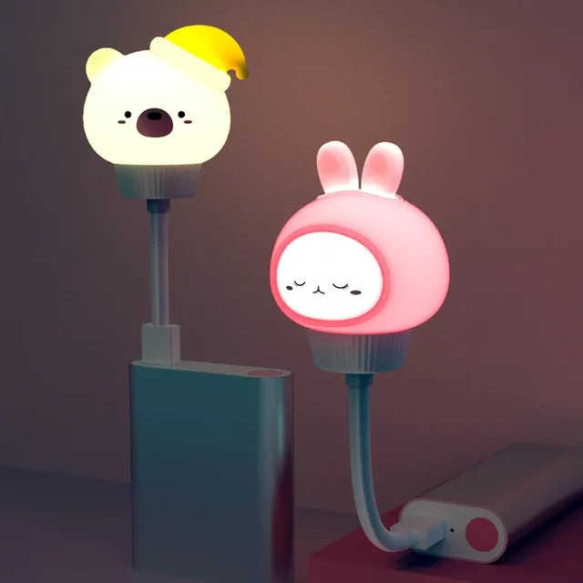 OKAL RED EAST USB LED Nachtlicht aus Silikon in Weiß für Kinderzimmer und Schlafzimmer - Bild 1